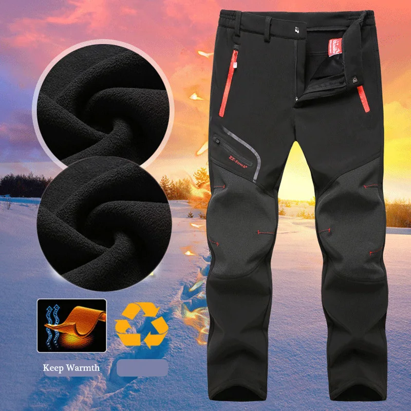 ZOGAA Outdoor Men s Joggers Winter Thicken Warm Windproof Sports Pants Waterproof Trousers Joggers For Hiking 2