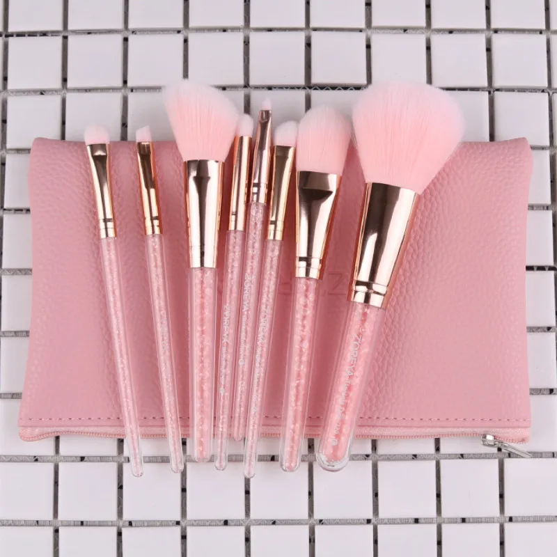 ZOREYA Essential Makeup Brush Blush Eye Brow Eye Shadow Blending Brushes For Daily Use Soft Synthetic Hair Crystal Cosmetic Tool