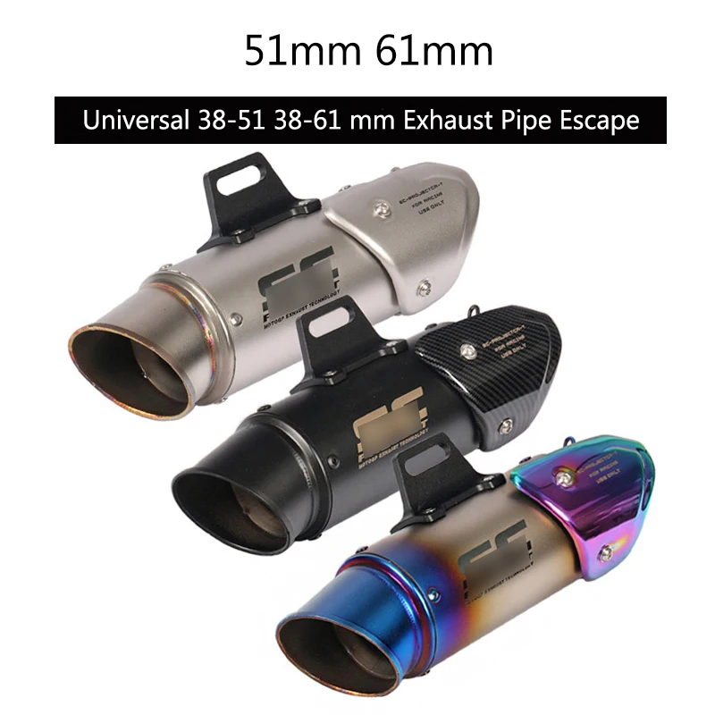 

Stainless Steel 51 61 mm Exhaust Pipe Universal Motorcycle Escape No DB Killer Tail Pipe for Dirt Bike ATV Scooter Modified Tips
