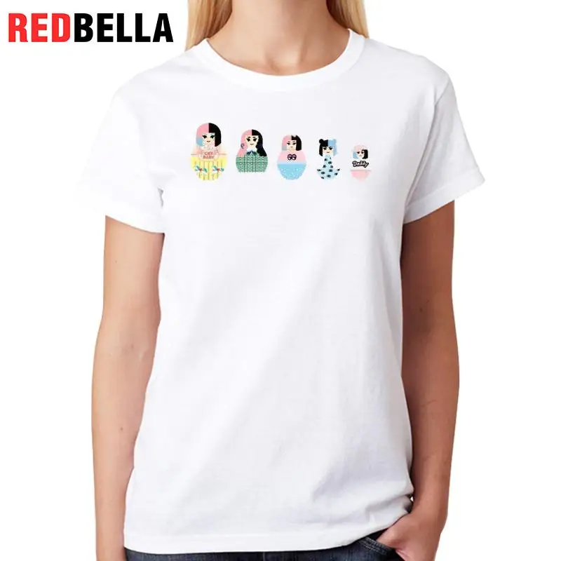 REDBELLA Топы Vrouwen Русская Матрешка Ulzzang мультфильм Kawaii Милый молодой поп-культура