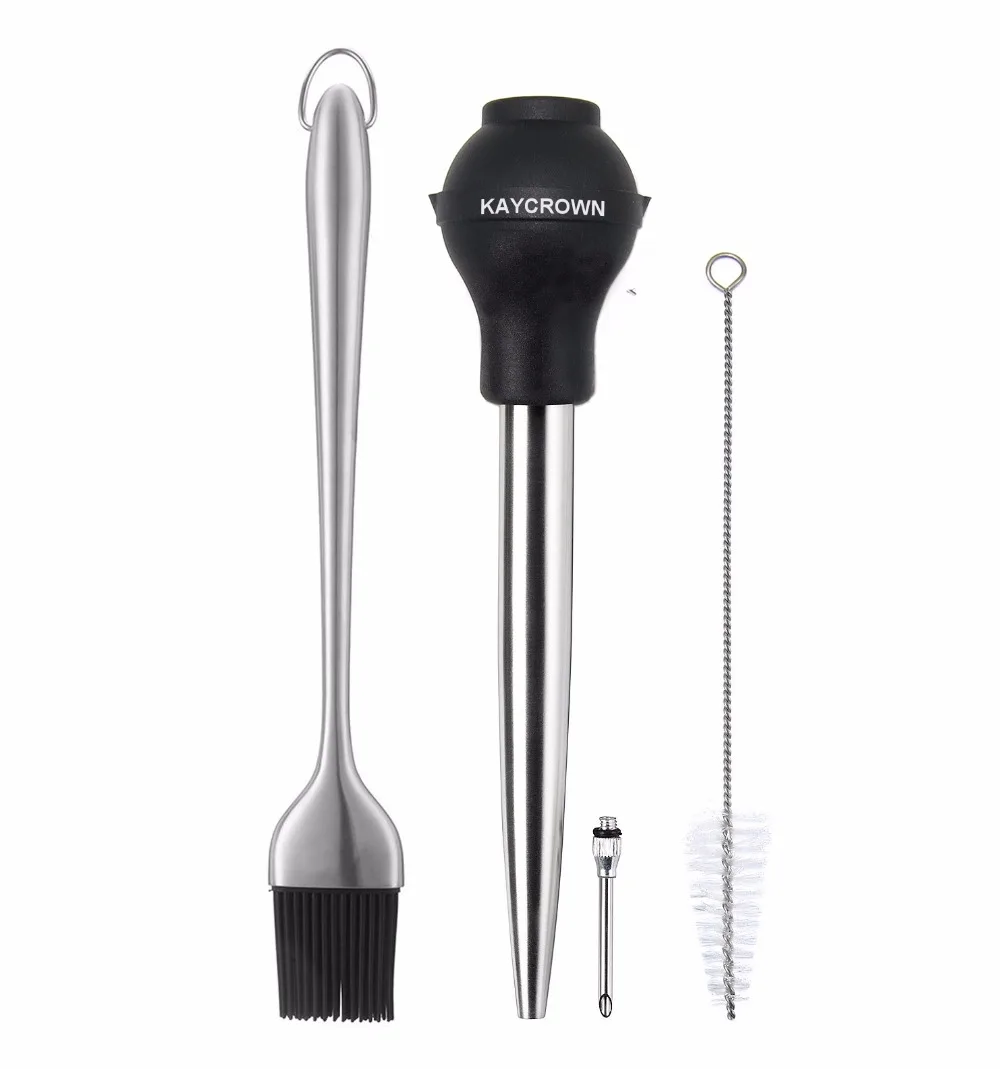 Stainless Steel Chicken Turkey Baster Meat Syringe Marinade Injector