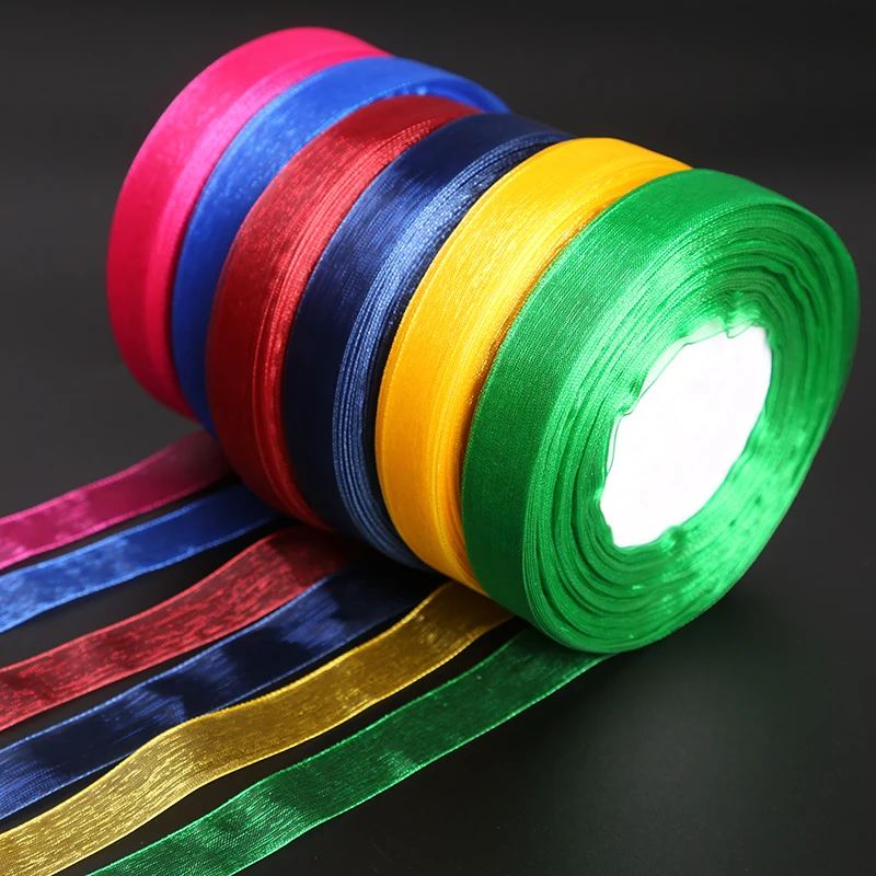 Organza Ribbon 20/50yards 3mm-38mm For Gift Wedding Christmas Decoration