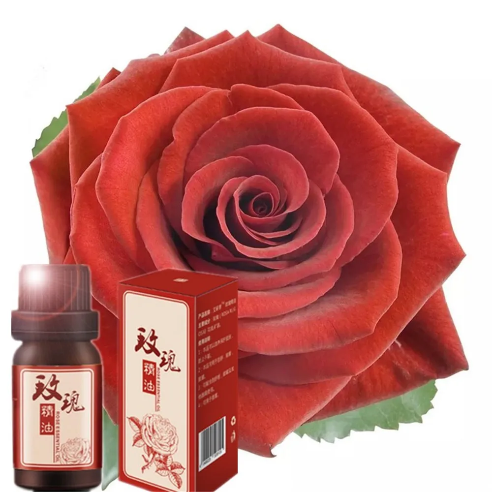 

100% Pure Rose Essential Oil 10ml for Remove black spot and Acne Fade Acne Marks, Help Sleep, Face Care Oil From Nature Rose Oil
