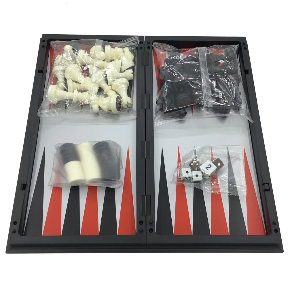 

Magnetic Folding Chess & Checkers & Backgammon 3 In 1 Board Size 31.6 cm * 31.6 cm Large Chess Gifts For Men Outdoor Travel Game