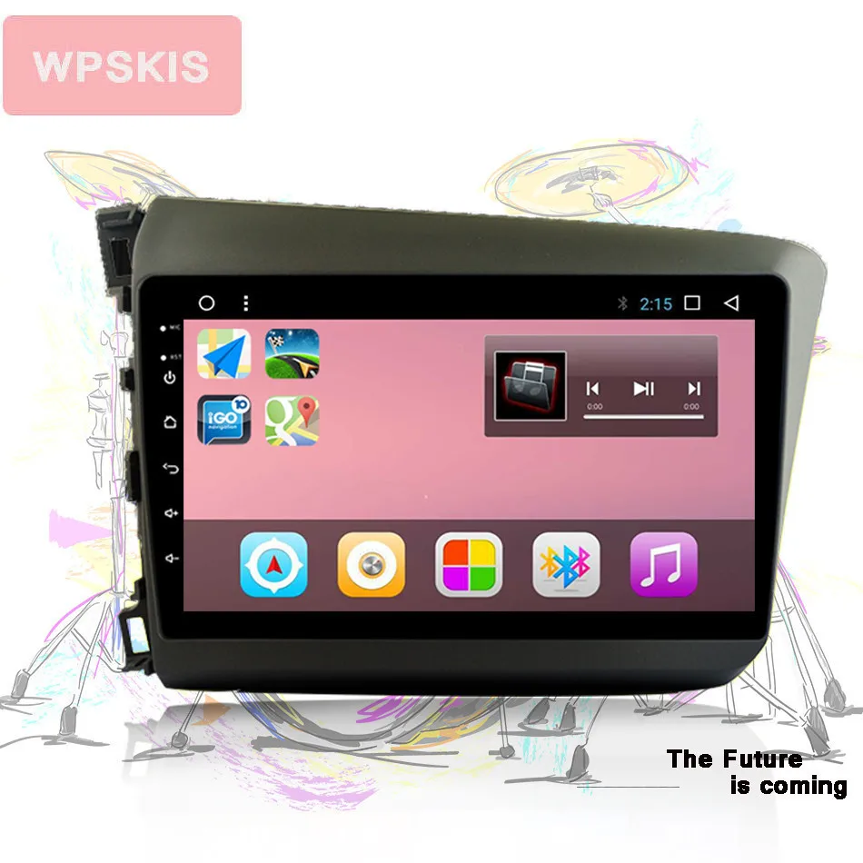 Discount 9" Octa 8 Core Car GPS DVD android 9.0 4GB+64GB Player for Honda CIvic 2015 for Civic 2012-15 radio Support 3/4G Head unit map 2