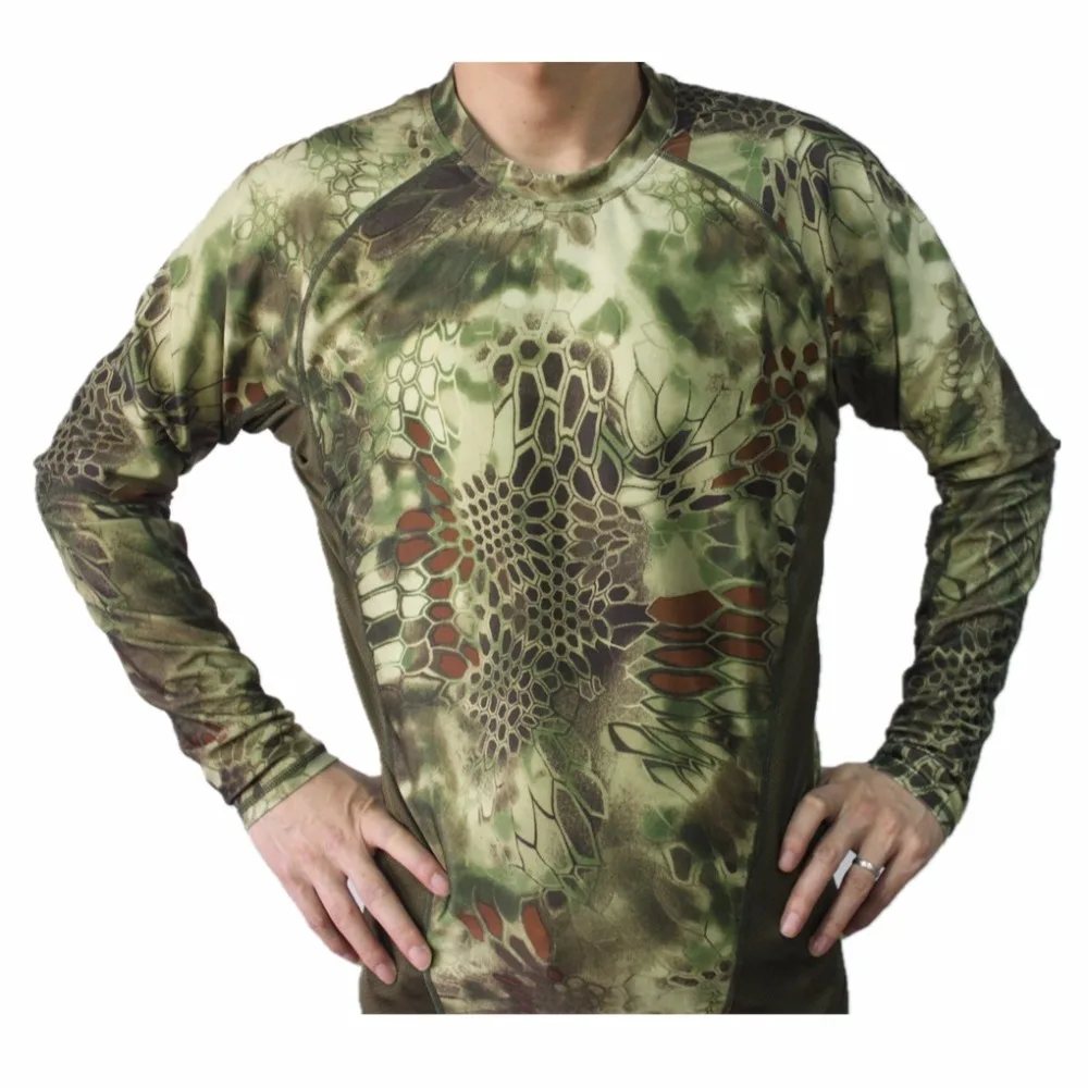 

Breathable Elastic Quick-Drying Man Tactical Camouflage Tight Speed Dry Combat Tactical Long Sleeve T-Shirt Fast Dry Tee