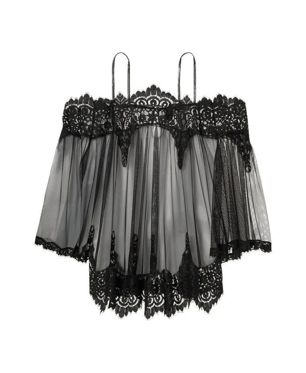 Women Nightgowns Pure sexy lace hot perspective Nightgowns & Sleepshirts white and black three quarter intimates hot