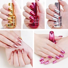Серебряные зеркальные эффектные лаки для ногтей металлические блестящие украшения для ногтей лак DIY украшения для ногтей