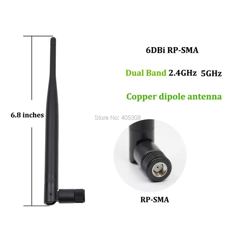 10 Pcs 6DBi high gain 2.4GHz 5GHz dual band WIFI wireless booster