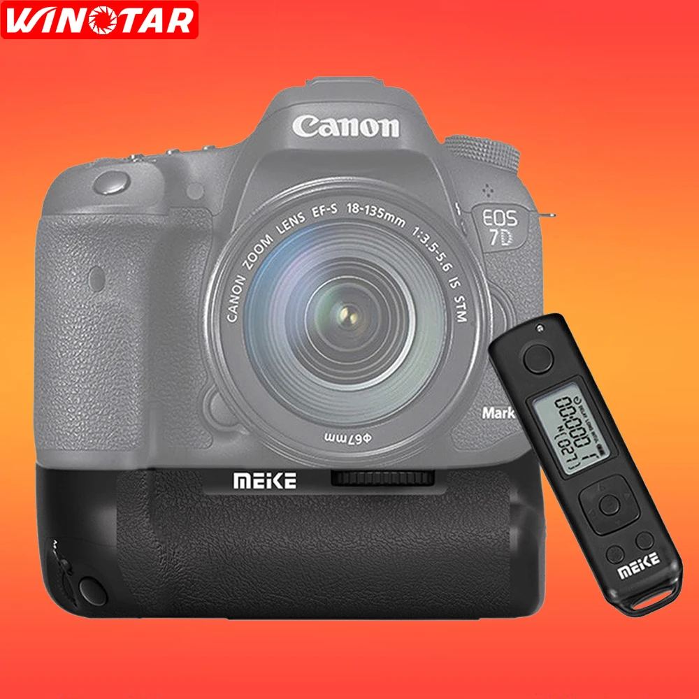 

NEW Meike MK-7DRII Pro Built-in 2.4g Wireless Control Battery Grip for Canon 7D Mark II 7DII 7D2