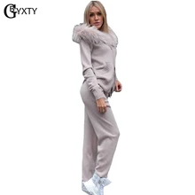 GBYXTY pull femme hiver комплект из 2 предметов для женщин осень зима вязаный свитер и брюки наборы для ухода за кожей повседневное спортивный костюм ZA1209