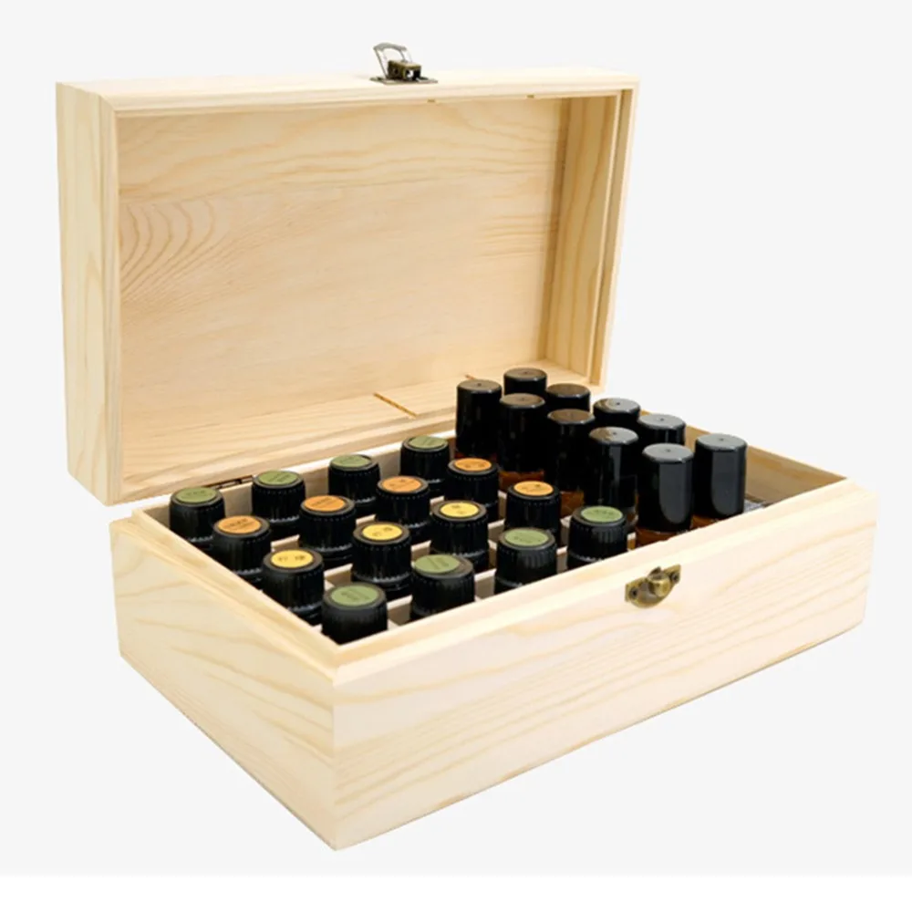 22 Slots Essential Oils Box Portable Multifunction Wooden Box Jewelry Storage Case Decorative