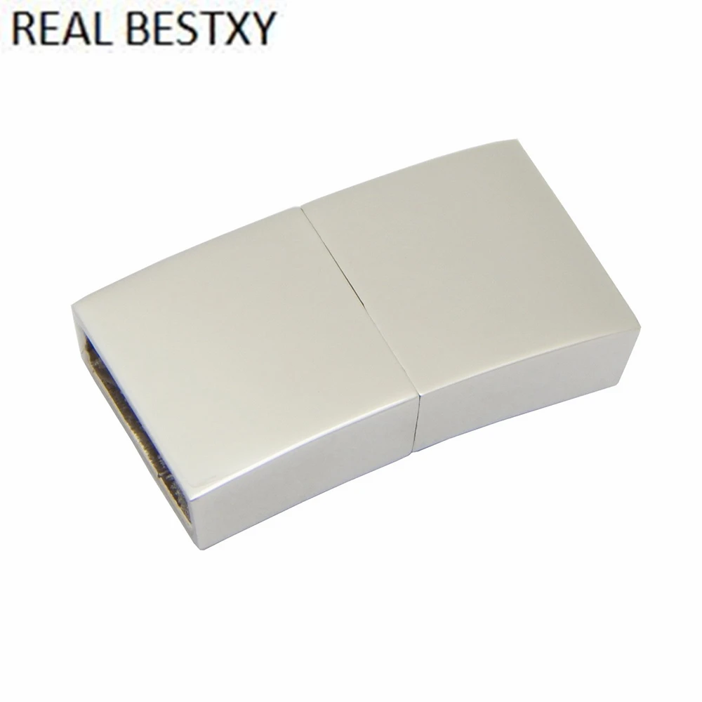 

20pcs/lot hole size 8*3mm Custom logo Stainless Steel Oblate Magnet Buckle Jewelry Findings Leather Bracelet Magnetic Clasp DIY