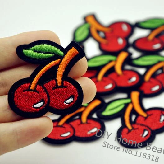 

1 Pcs Fruit Cherry Embroidered Iron on Patches for Clothing DIY Apparel Accessories Garment Sewing Stickers Badge 3.8*4 CM @I 1
