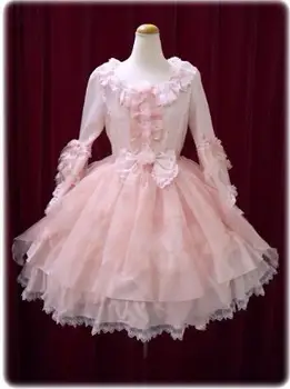 

Elegant Woman Ladies Cosplay Lolita Pink Lace Dress Lolita