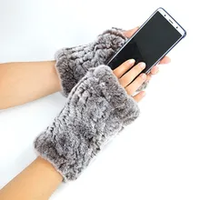 Дизайн вязанный натуральная шерсть перчатки Модные Мех животных luvas de inverno 20 см длинные с натуральным кроличьим для женщин зимние теплые