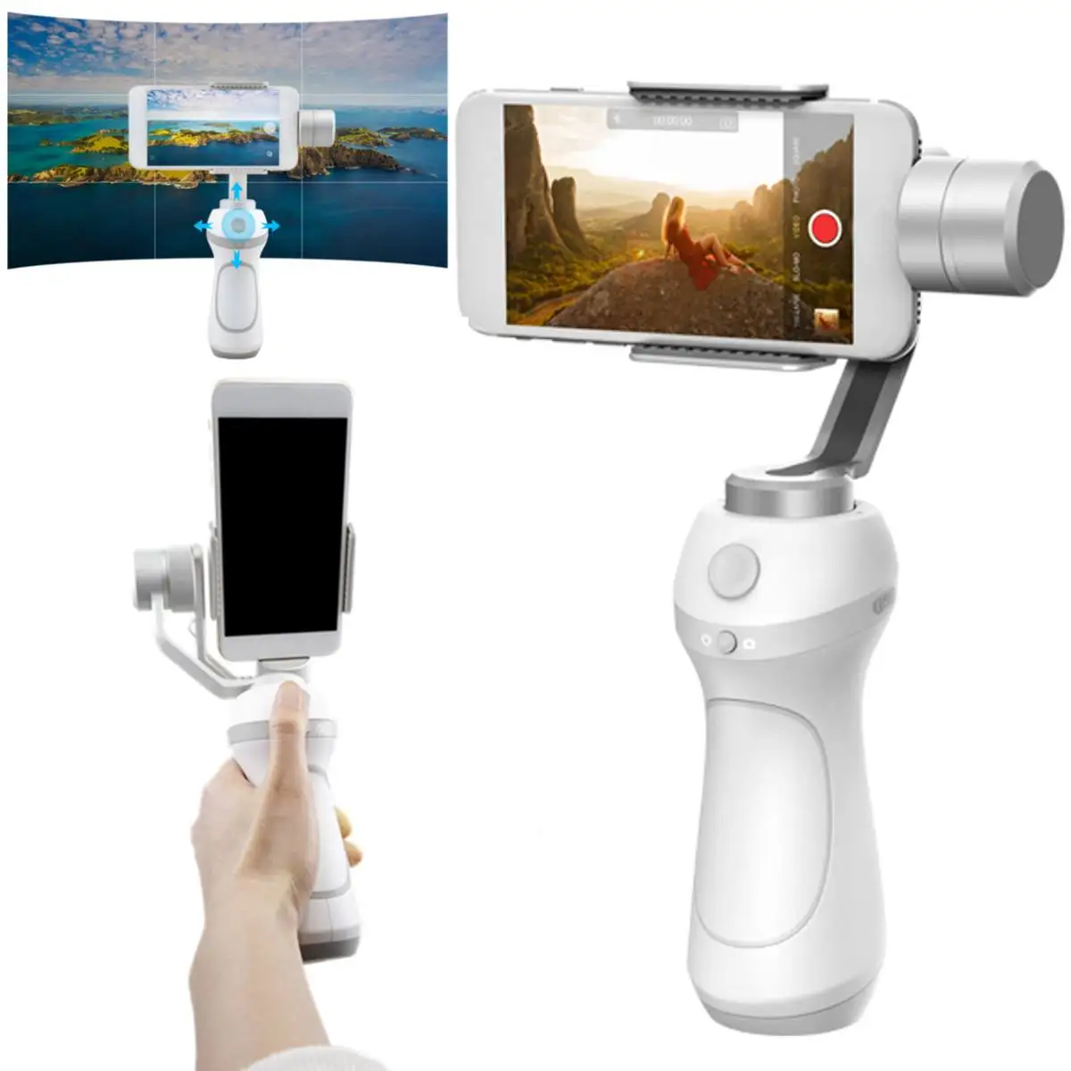 

Smooth Handheld Smartphone Gimbal Stabilizer for iPhone XS XR X 8Plus 8 7P 7 Samsung S9 S8 S7 & Action Camera