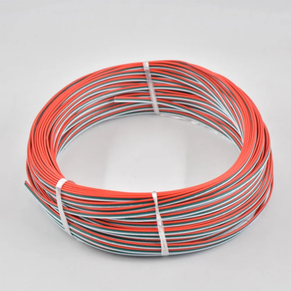 100 м 3Pin 18AWG 20AWG 22AWG W/G/R Удлинительный кабель провод для WS2811 WS2812B SK6812 Светодиодная