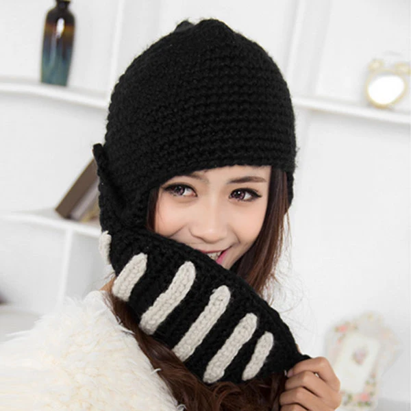 Зимние шапки Skullies beanies Зимние шапки головные уборы для мужчин и женщин шерстяной шарф шапки МАСКИ КАПЮШОН вязаная шапка
