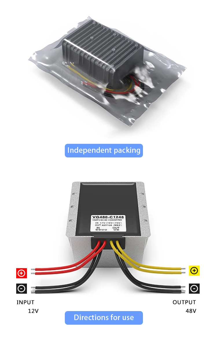 12V постоянного тока до 48V10A постоянного тока/Мощность конвертер 10-20V переменный 48V автомобиль Повышающий Модуль источника питания трансформатор