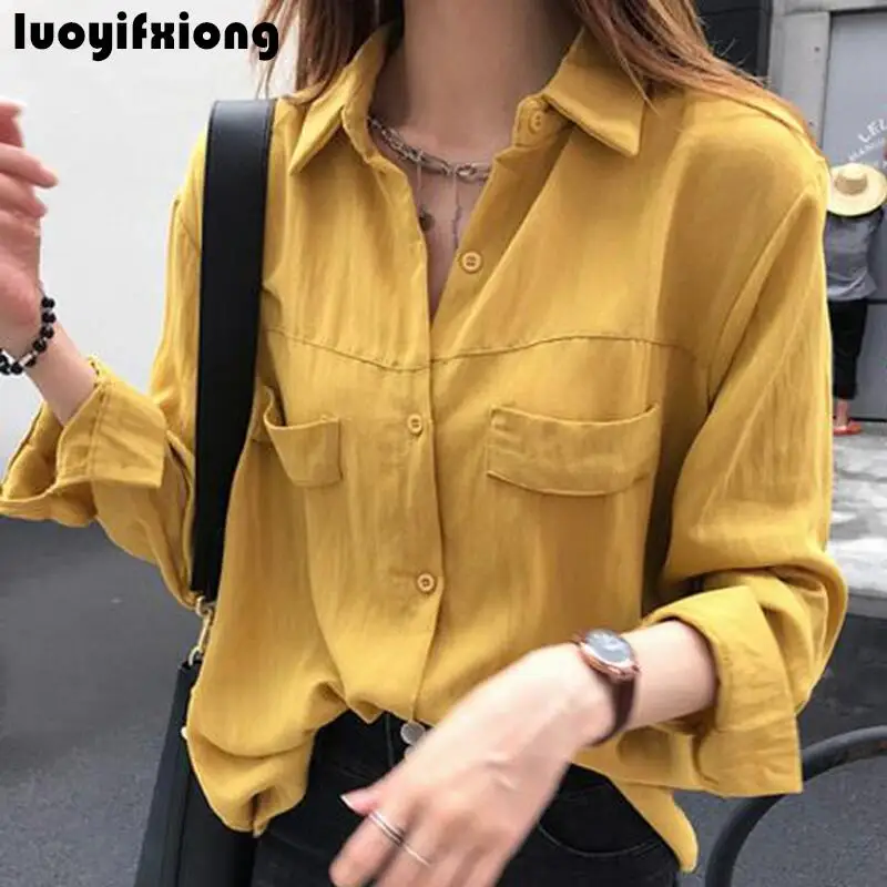 

Plus Size 4XL Loose Womens Tops and Blouses 2019 New Korean Fashion Blouse Women Long Sleeved Female Shirt Blusas Camisas Mujer