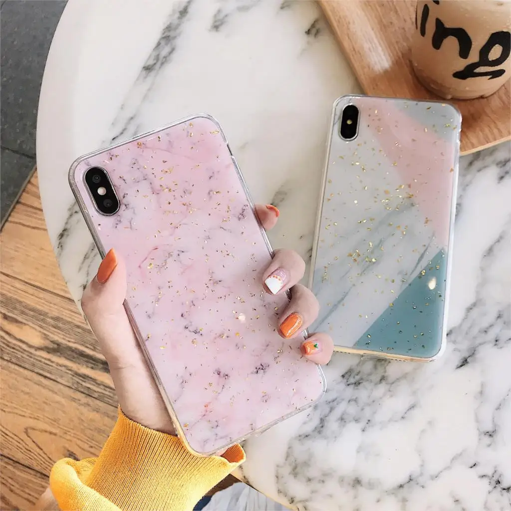 Platinum Сращивание розовый мрамор Funda блестящий чехол для iPhone X XS Max Xr 6 S 7 8 Plus 10 мягкий
