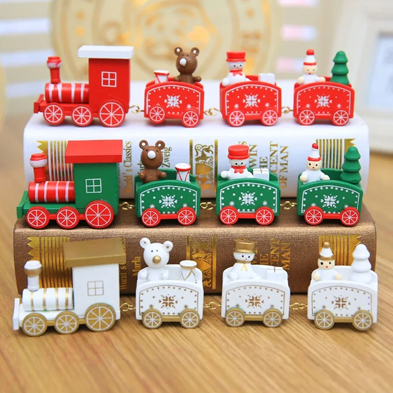 

Christmas Train Ornament Decoration Santa Claus Snowman Bear Xmas Kid Toys Gift Creative Cute Christmas Decoration New Year Gift