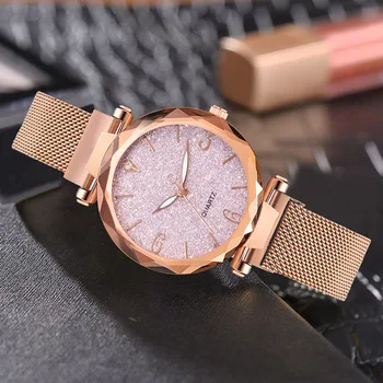 

Luxury Rose Gold Women Watch Fashion Waterproof Ladies Wrist Watch Top Brand Stainless Steel Band Magnet