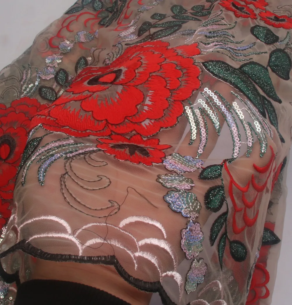 

French Lace New Design Embroidery Tulle Fabric, Best Embroidery Soft Tulle Lace Fabric 2017 MR634B-1