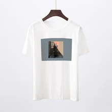 

Mobile Art Fantastic Printed Female T-shirt 2018 Summer Women Cool Tshirt Vogue White Tops Cotton T shirt