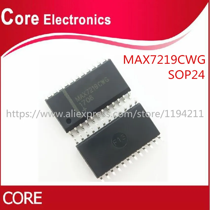 100 шт./лот MAX7219CWG MAX7219C MAX7219 СВЕТОДИОДНЫЙ Драйвер IC объем 8DGT 24-SOIC | Электронные