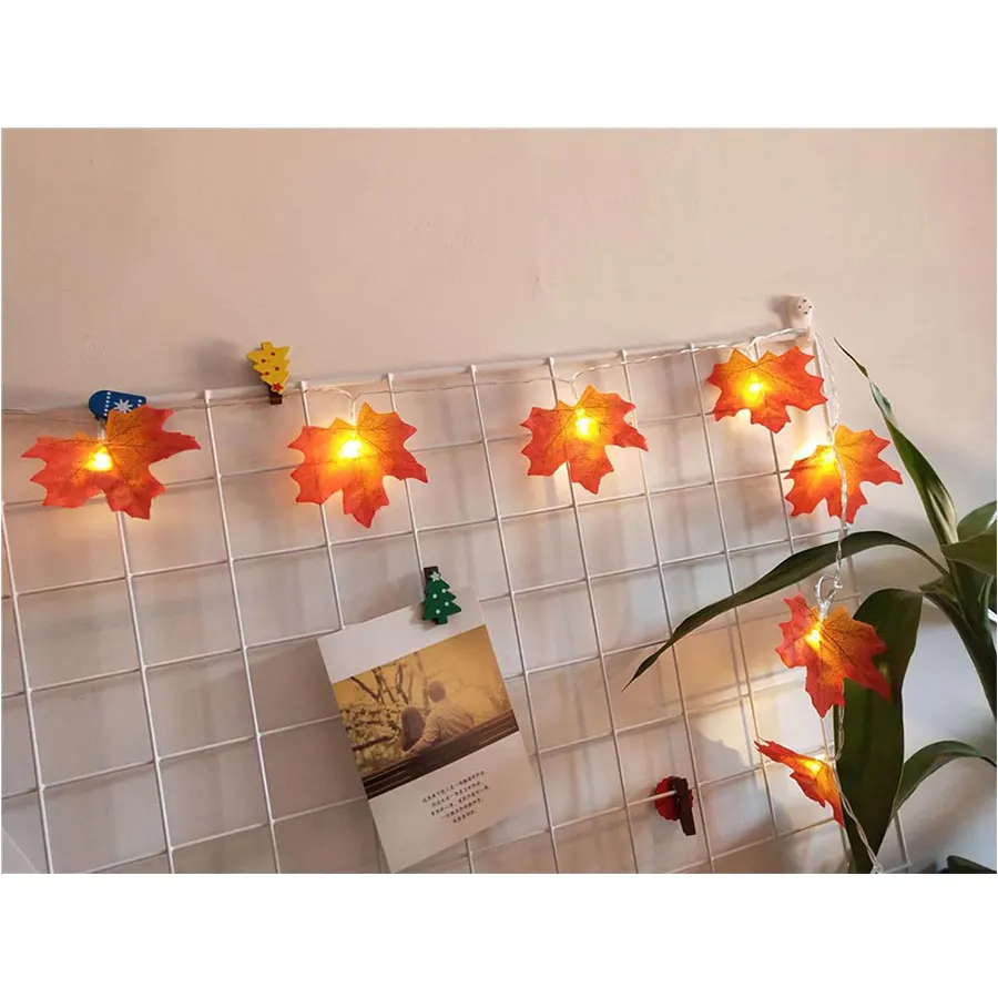 

3M 1.5M LED Fall Leaves String Light Battery Powered Christmas LED Fairy Lights Garland Holiday Party Wedding Indoor Decoration