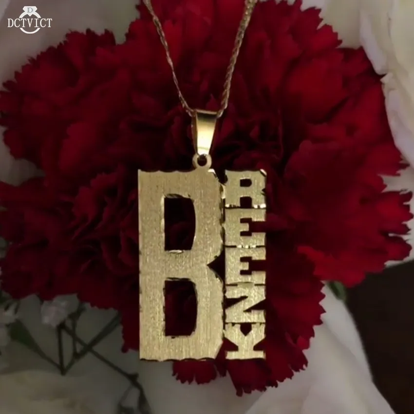 

Unique Gold Custom Personalized Name Necklace Women Men Jewelry Christmas Gift Stainless Steel Collares De Moda 2018 Choker
