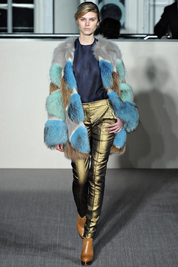 

DHL EMS free shipping new fashion show style Genuine fox Fur Coat Women Long full pelt fox rabbit fur jacket winter fur F474
