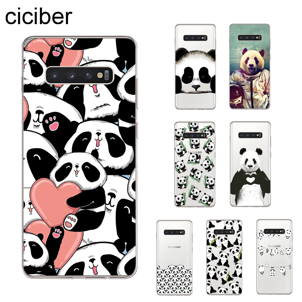 

ciciber Cute Animal Pandas Cover For Samsung Galaxy S9 S8 S7 S6 S5 S10+ S10e Lite Edge Plus mini Phone Cases Soft TPU Shell Capa