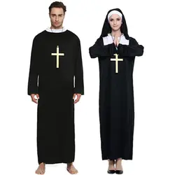 Rolecos бренд унисекс средневековый монах колдун пастор Иисус костюм священника костюм монахиня и миссионеры Хэллоуин косплэй