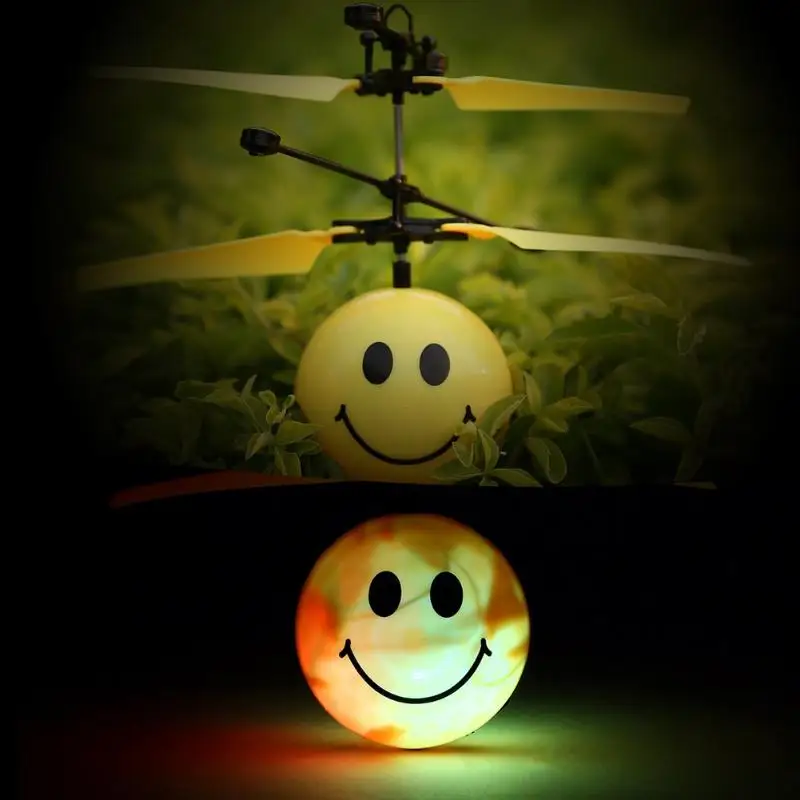 

LED Light Emotion Magic Flying Ball Infrared Induction Rotating Flying Toys Disco Music Flashing Fly Ball Kids RC Drone Toy Gift