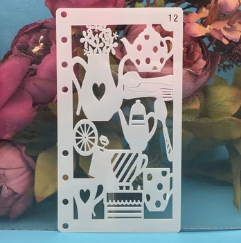 

A6 Coffee Cup Tea Pot DIY Craft Layering Stencils Wall Painting Scrapbooking Stamping Embossing Album Paper Card Template