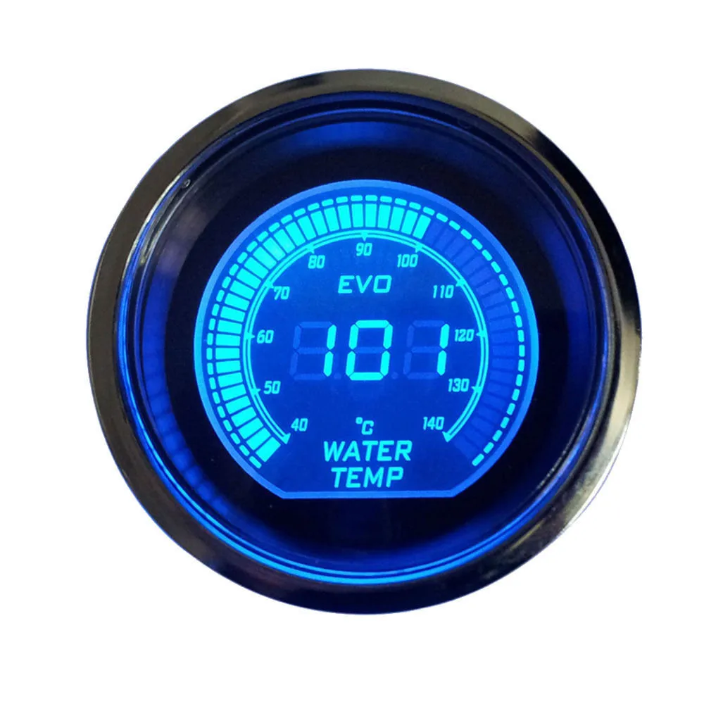 2" 52mm temperatura de agua coche Temp calibre 20-120 ℃ con LED análogo & Pantalla digital 