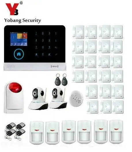 Yobang Security- Intelligent Android IOS App Remote Control WIFI GSM Alarm Door Window Alarm Sensors Home Security Protection