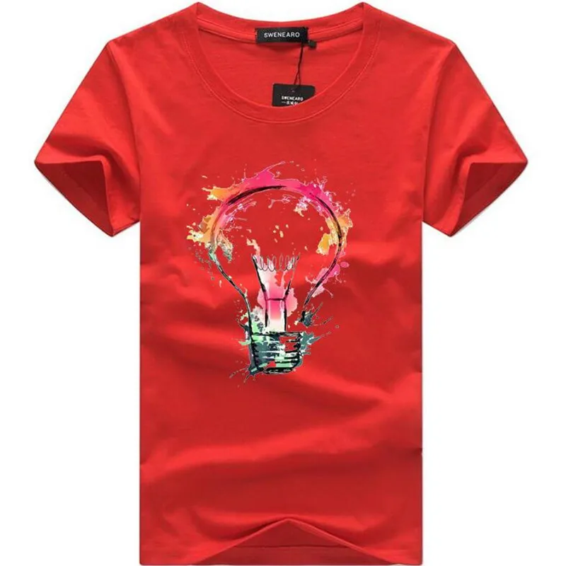 Мужские футболки, летняя модная футболка с 3D принтом, мужская повседневная футболка с круглым вырезом, брендовая хлопковая забавная футболка, мужские футболки - Цвет: Красный