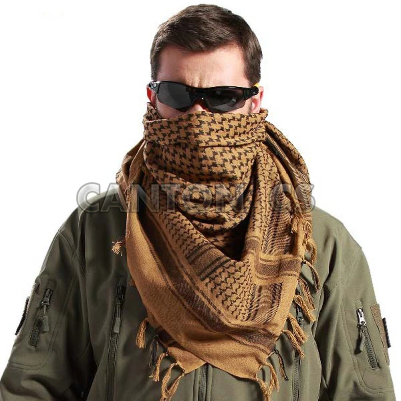 Shemag bufandas de algodón para hombre mujer, pañuelos militares del ejército de caza, Paintball, pañuelo para la cabeza, Bandanas de malla para la cara y el desierto|scarf desert|bandana bandanabandana military -