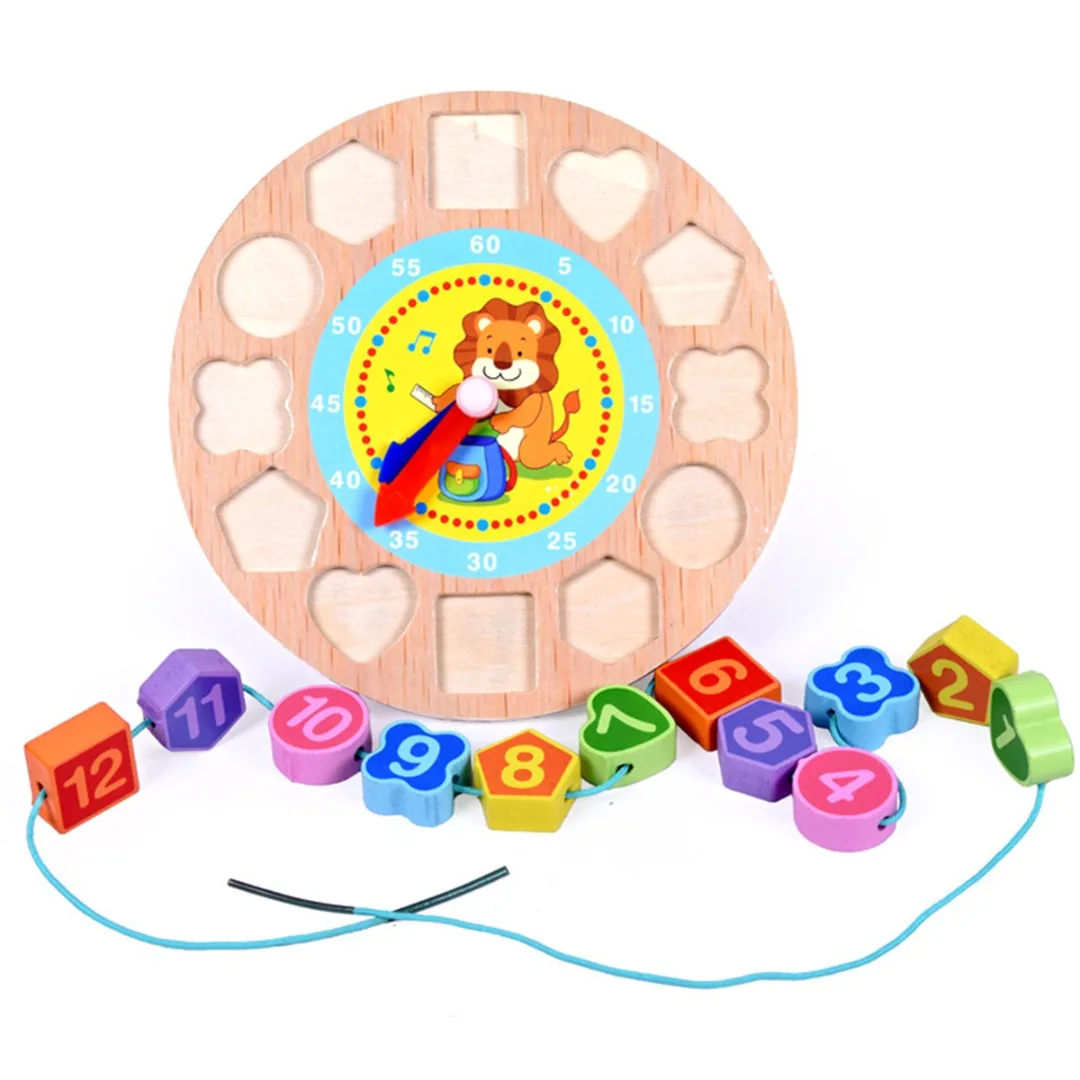 Новое поступление деревянные блоки мультфильм 3D цифровой геометрические Часы Блок игрушки для детей обучающая игрушка