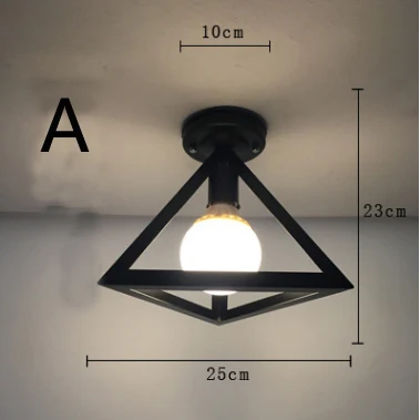 Винтажный потолочный светильник для гостиной, спальни, скандинавского кованого железа, ретро коридор, коридор, для гостиной, бар, потолочный светильник - Цвет корпуса: Model A