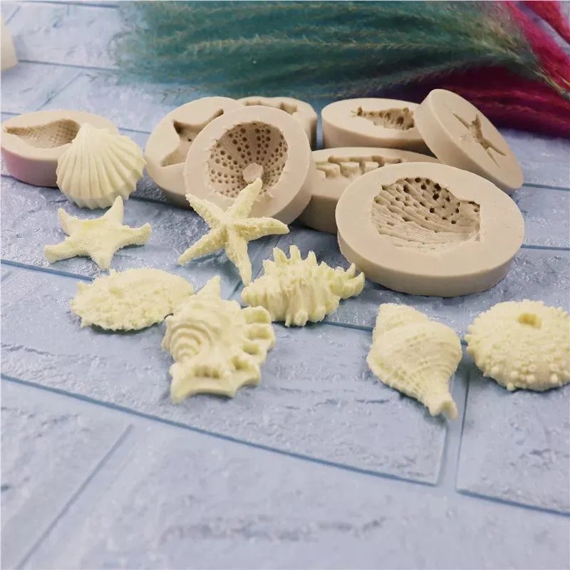 Морская оболочка силиконовая форма помадка формы для пирожных сделай сам украшения инструменты Конфеты Смолы глины шоколадные формы для мастики