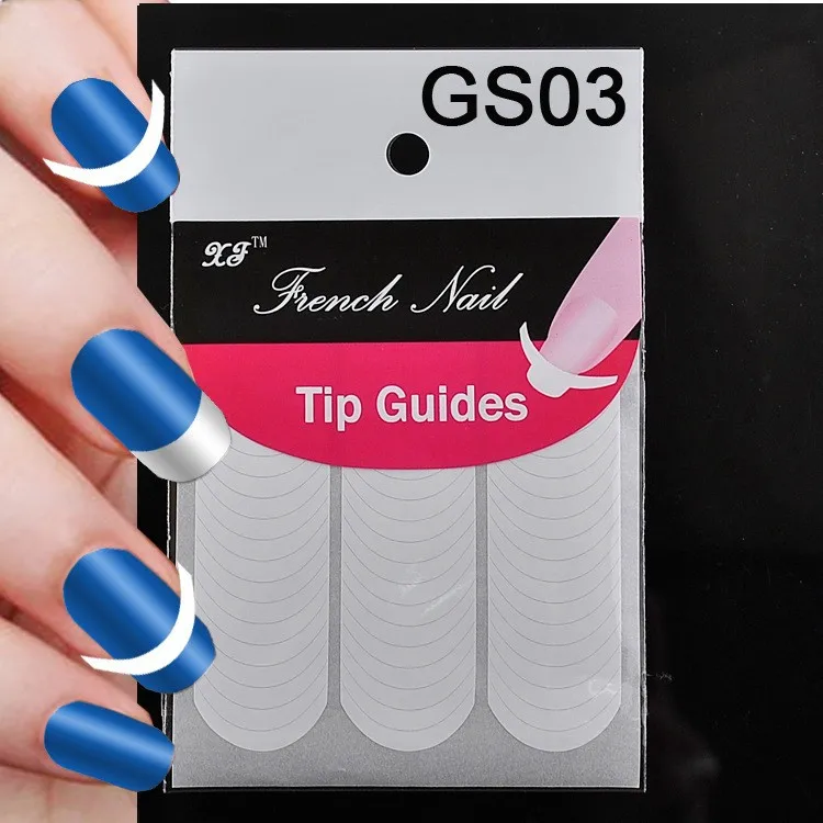 Etiqueta do Unha Cyv + Sg10 Packs Dicas Guia Manicure Francês Unha Arte Forma Franja Guias Adesivo Faça Você Mesmo Estêncil 18 Estilos - 02 03 018 100 x 7 Adesivos e decalques