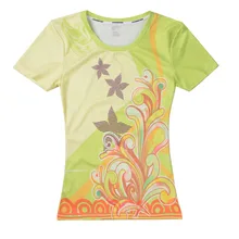 Женские спортивные футболки с зеленым цветочным принтом, быстросохнущие кроссовки, спортивная одежда для велоспорта, топы для баскетбола, футбола, спортивные лосины, футболка