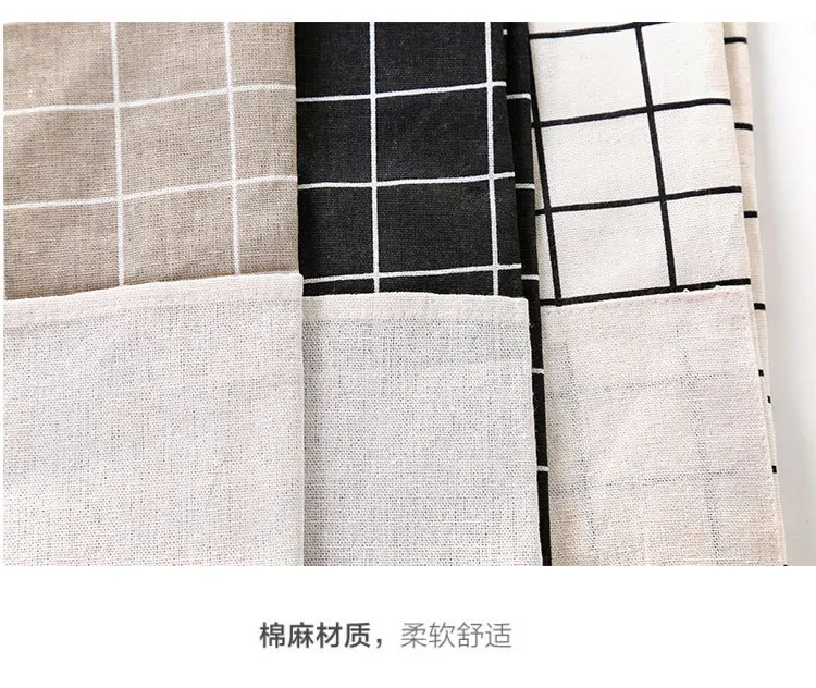 New Hot 1Pcs Plaids Striped Cotton Linen Apron Woman Adult Bibs Home Cooking Baking Coffee Shop Restaurant Cleaning Kitchen