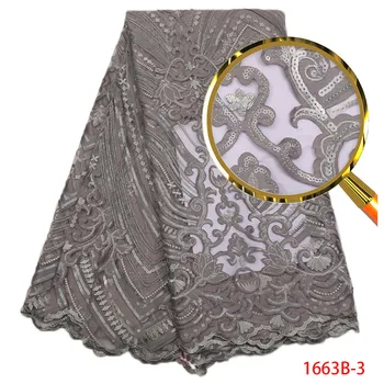 

5yards Latest African Lace Fabrics Embroidered French Fashion Net tulle Lace Fabric Sequin Embroidered Net Lace Cloth PGC1663B-2