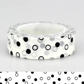 

1.5cm *10m 1pc Cute Tapes Black and White Dots/Circles Washi Tape,Adhesives Tape Scrapbooking Supplies Craft & Hobby Supplies